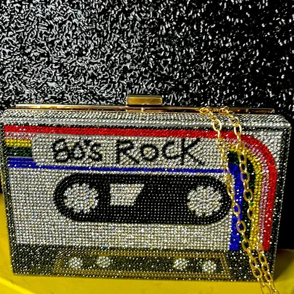 80’s Rock Multicolored Rhinestone Clutch Purse - Picture 9 of 15